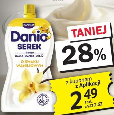 Serek Danio o smaku waniliowym 130g Danone promocja w Selgros