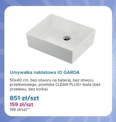 Umywalka nablatowa IO GARDA promocja w Blu Salony Łazienek