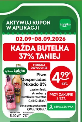 Piwo Desperados Mixado 8% passion fruit promocja w Żabka
