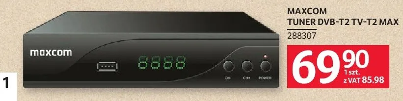 Tuner DVB-T2 TV-T2 MAX Maxcom promocja w Selgros