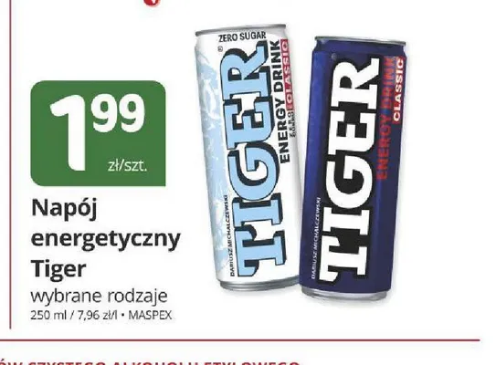 Napój energetyczny Tiger Zero Sugar promocja w Marketvita