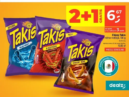 Chipsy Takis Kaboom promocja w Dealz