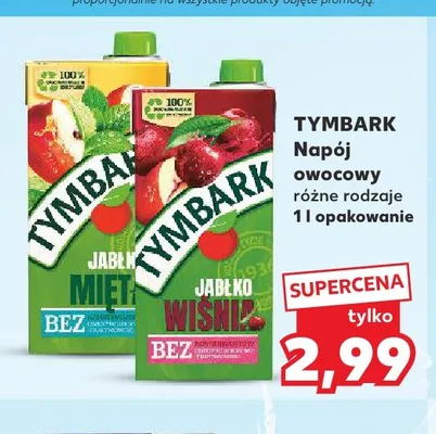 Napój owocowy jabłko wiśnia Tymbark promocja w Kaufland