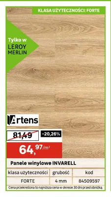 Panele winylowe Artens Invarell promocja w Leroy Merlin