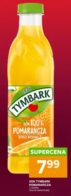 Sok pomarańczowy 100% Tymbark promocja w Stokrotka