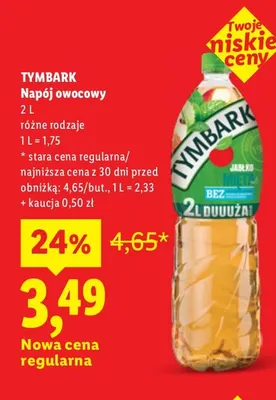 Napój owocowy Tymbark promocja w Lidl