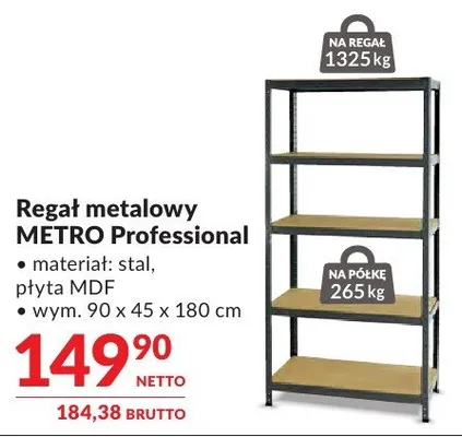 Regał metalowy METRO Professional promocja w Makro
