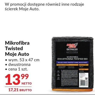 Mikrofibra Twisted Moje Auto 53x47cm dwustronna promocja w Makro