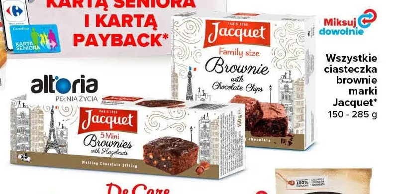 Ciasteczka brownie Jacquet promocja w Carrefour Market