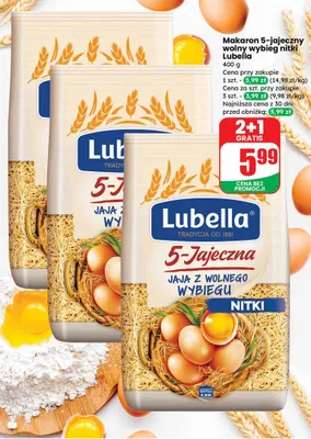 Makaron 5-jajeczny wolny wybieg nitki promocja w Dino
