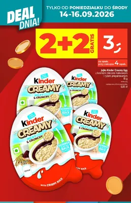 Jajko Kinder Creamy Egg z kremem mleczno-kakaowym i ryżem preparowanym promocja w Dealz