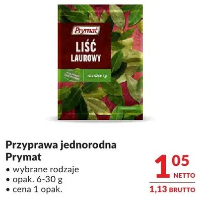 Przyprawa jednorodna Prymat wybrane rodzaje promocja w Makro