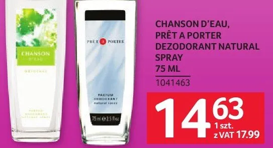 Dezodorant Chanson d'Eau, Pret a Porter 75 ml promocja w Selgros