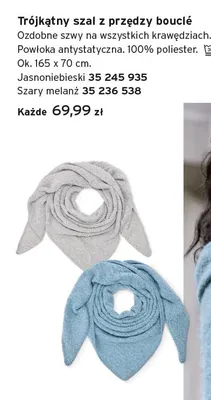 Trójkątny szal z przędzy bouclé Tchibo promocja w Tchibo