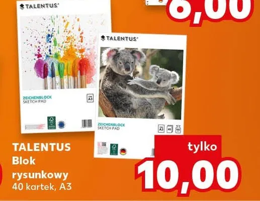 Blok rysunkowy Talentus 40 kartek A3 promocja w Kaufland