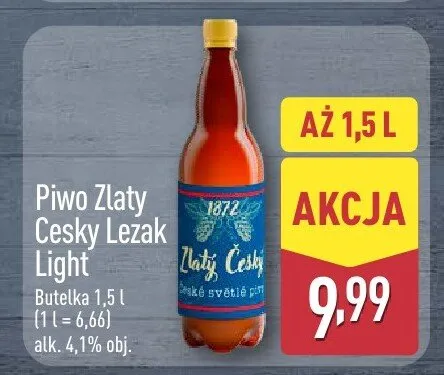 Piwo Zlatý Český Ležák Light promocja w Aldi
