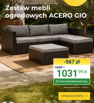 Zestaw mebli ogrodowych Acero Gio promocja w ERLI