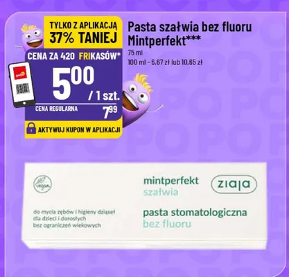 Pasta szałwia bez fluoru Mintperfekt promocja w POLOmarket