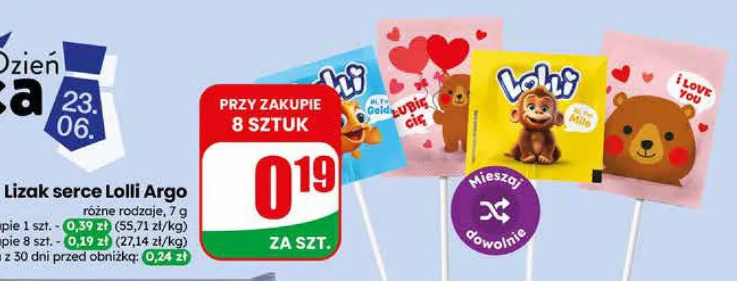Lizak serce Lolli Argo promocja w Dino