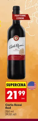 Wino czerwone Carlo Rossi Red promocja w Biedronka