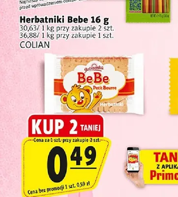 Herbatniki Jutrzenka Bebe promocja w Prim Market