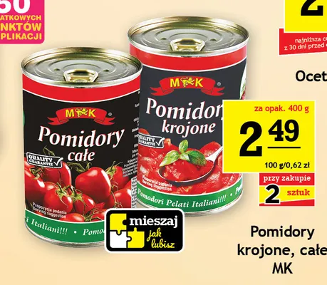 Pomidory krojone MK promocja w Gram Market