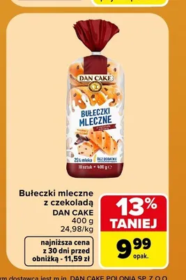 Bułeczki mleczne z czekoladą Dan Cake promocja w Carrefour