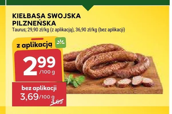 Kiełbasa swojska pilzneńska Taurus promocja w Stokrotka
