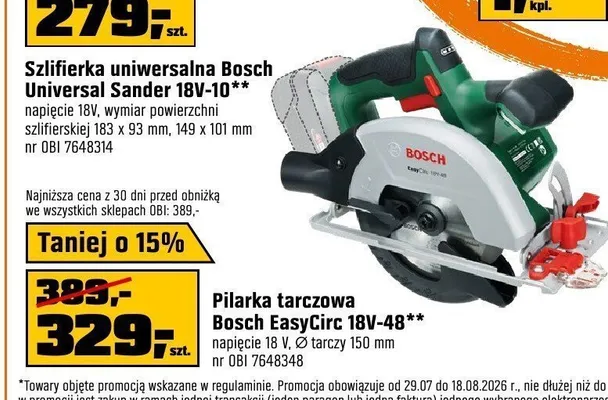 Pilarka tarczowa Bosch EasyCirc promocja w OBI
