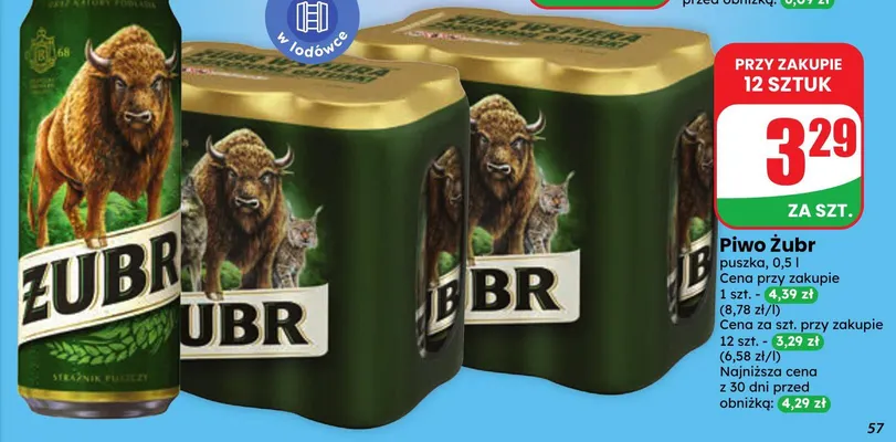 Piwo Żubr promocja w Dino