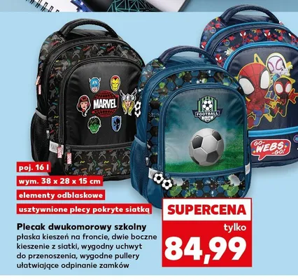 Plecak dwukomorowy szkolny 16 l promocja w Kaufland