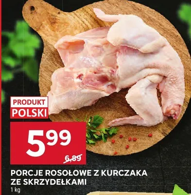 Porcje rosołowe z kurczaka ze skrzydełkami promocja w Stokrotka