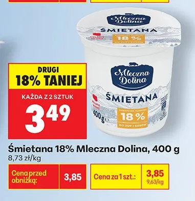 Śmietana 18% promocja w Biedronka