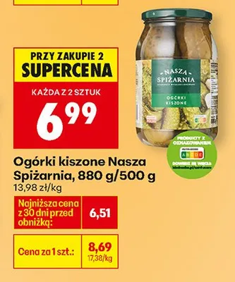 Ogórki kiszone promocja w Biedronka