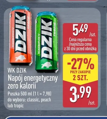 Napój energetyczny lemon WK DZIK promocja w Aldi