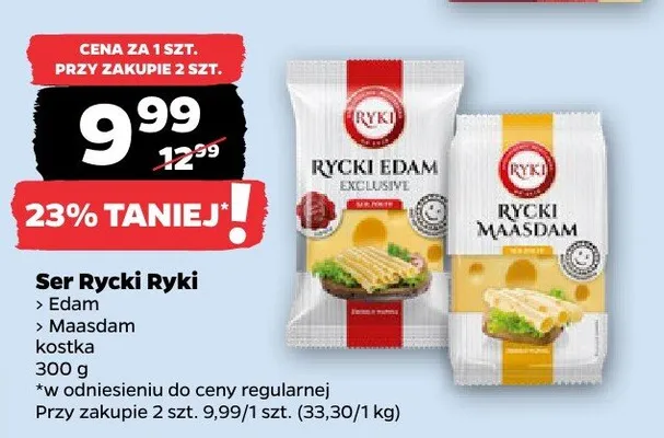 Ser Rycki Edam Ryki kostka promocja w Netto