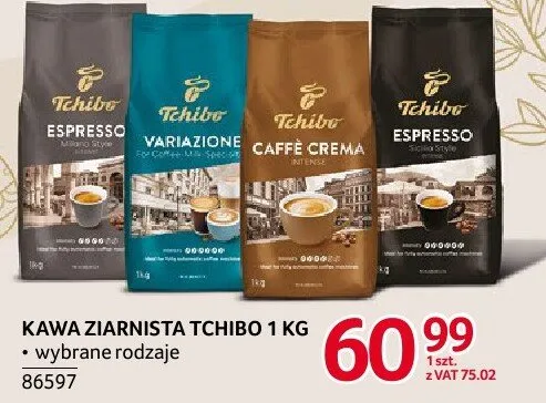 Kawa ziarnista Tchibo 1 kg wybrane rodzaje promocja w Selgros