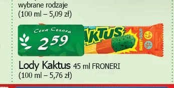 Lody Kaktus Sweet&Sour promocja w CEZAR Delikatesy
