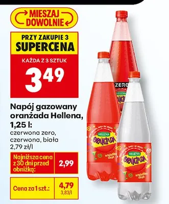 Napój gazowany oranżada biała, czerwona, czerwona zero promocja w Biedronka