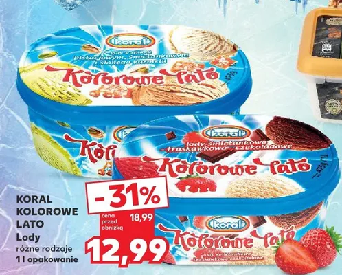 Lody kolorowe lato różne rodzaje opakowanie promocja w Kaufland