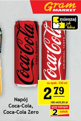 Napój gazowany Coca-Cola Zero promocja w Gram Market