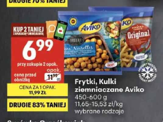 Kulki ziemniaczane Aviko promocja w Delikatesy Centrum