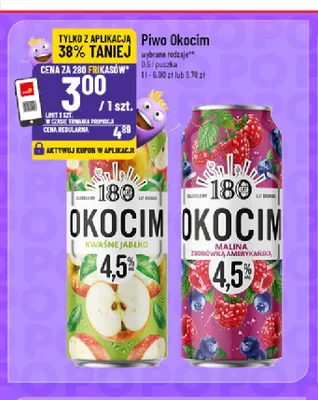 Piwo Okocim malina z borówką amerykańską promocja w POLOmarket