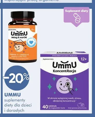 Suplementy diety dla dzieci i dorosłych UMMU Mózg & wzrok promocja w Super-Pharm