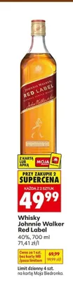 Whisky Johnnie Walker Red Label 40% promocja w Biedronka
