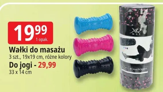 Wałki do masażu XQ Max 3szt. 19x19cm różne kolory promocja w Leclerc