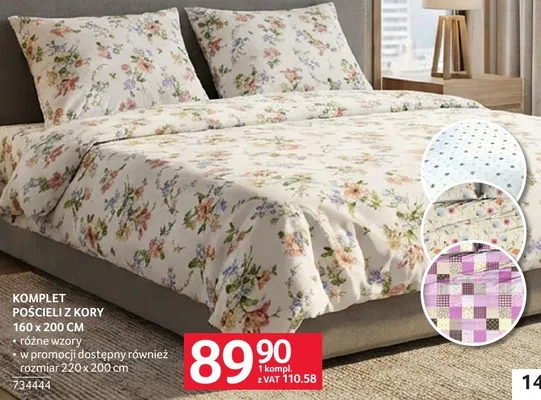 Komplet pościeli z kory 160 x 200 CM promocja w Selgros