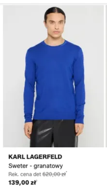 Sweter Karl Lagerfeld granatowy promocja w Lounge by Zalando