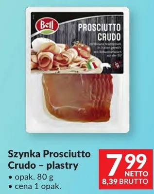 Szynka Prosciutto Crudo Bell plastry promocja w Makro