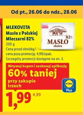 Masło z Polskiej Mleczarni 82% Mlekovita promocja w Lidl